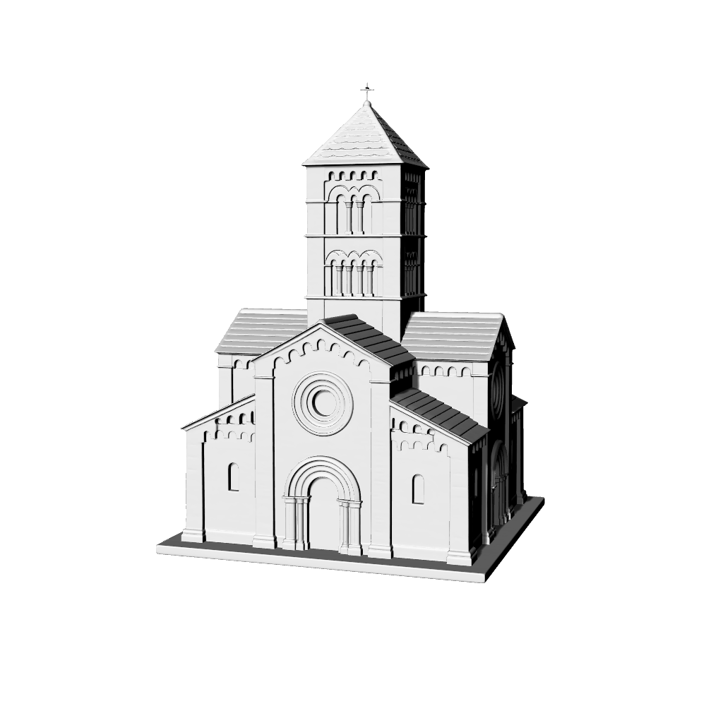 MRY-SFW LYTB558B  Miniature Scene Building Model European Medieval Bell Tower Church Miniature Ornament Romanesque Style Bell Tower Church 3D Printing Model
