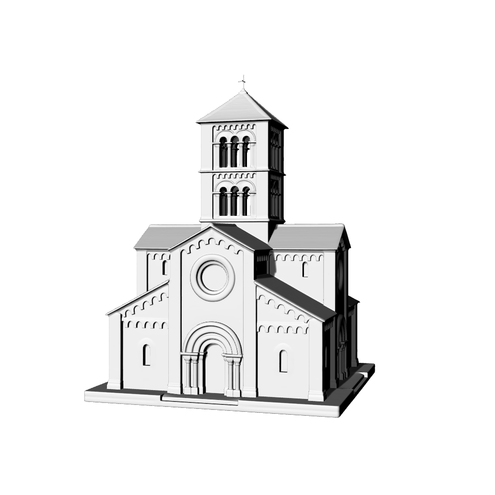 MRY-SFW LYTB558C  Miniature Scene Building Model European Medieval Bell Tower Church Miniature Ornament Romanesque Style Bell Tower Church 3D Printing Model