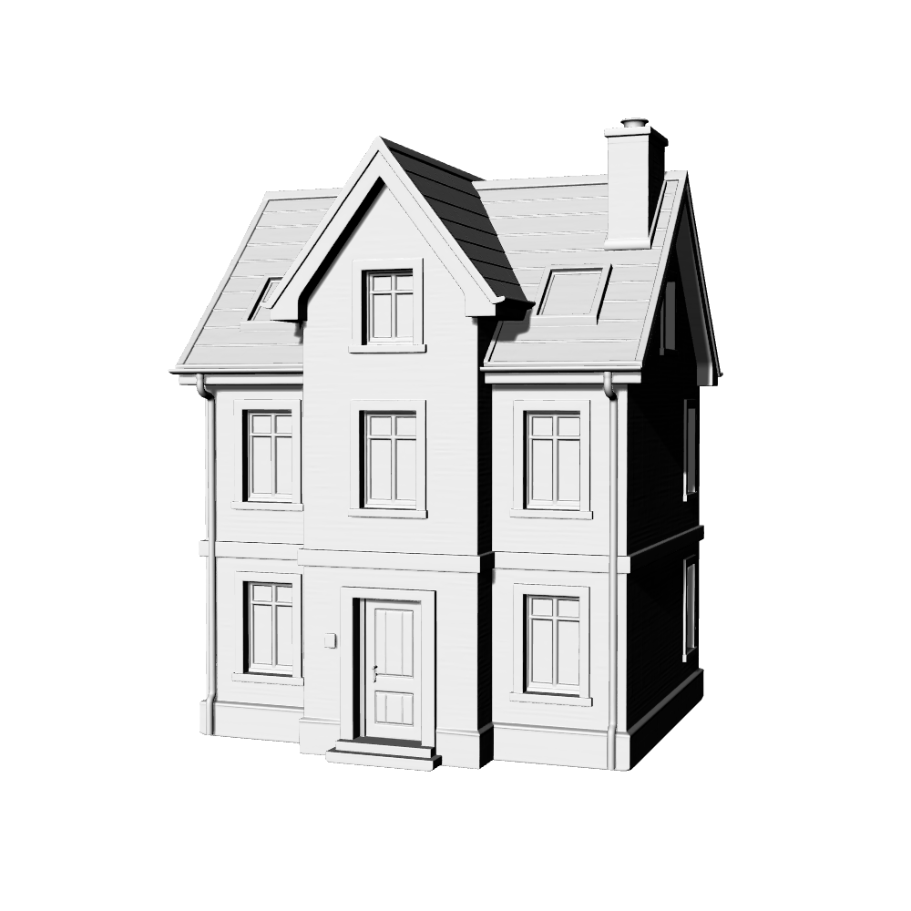 MRY-SFW LYTB559A  Miniature Scene Building Model English Country Style Residence Detached Villa Miniature Ornament 3D Printing Model