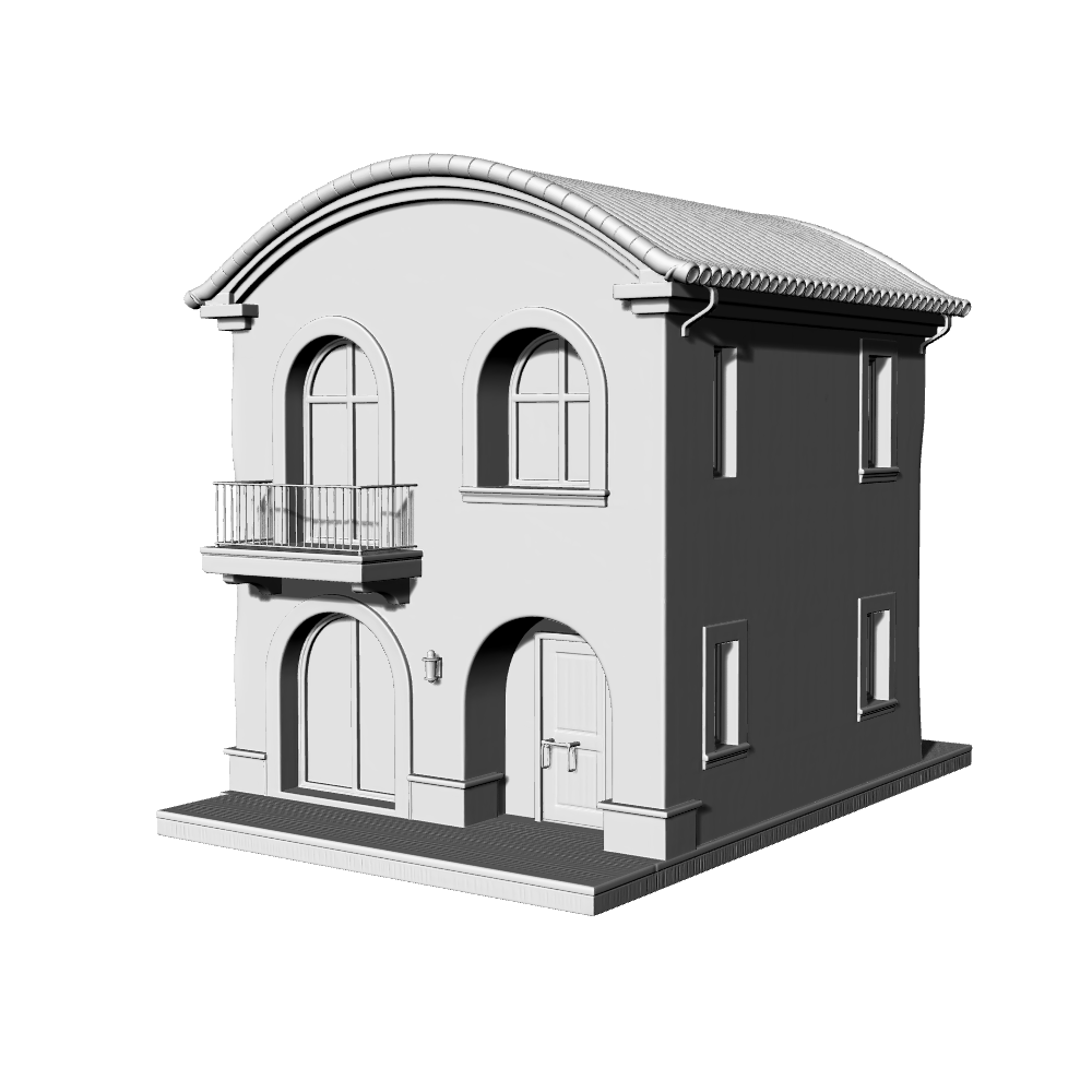 MRY-SFW LYTB560D  Miniature Scene Building Model Mediterranean Style Southern European Countryside Style Small Villa 3D Printed Building Model