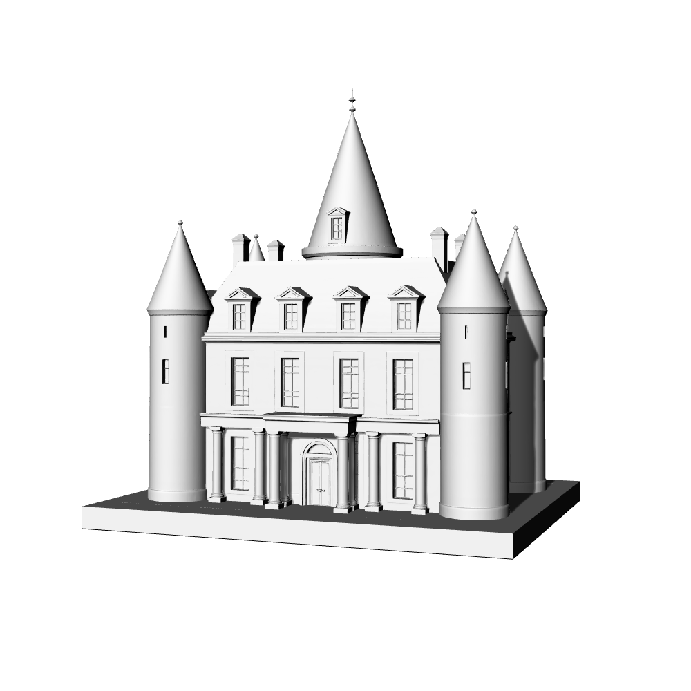 MRY-SFW LYTB562C  Miniature Scene Building Model French Classical Manor Castle Sand Table Scene Ornament 3D Printed Building Model