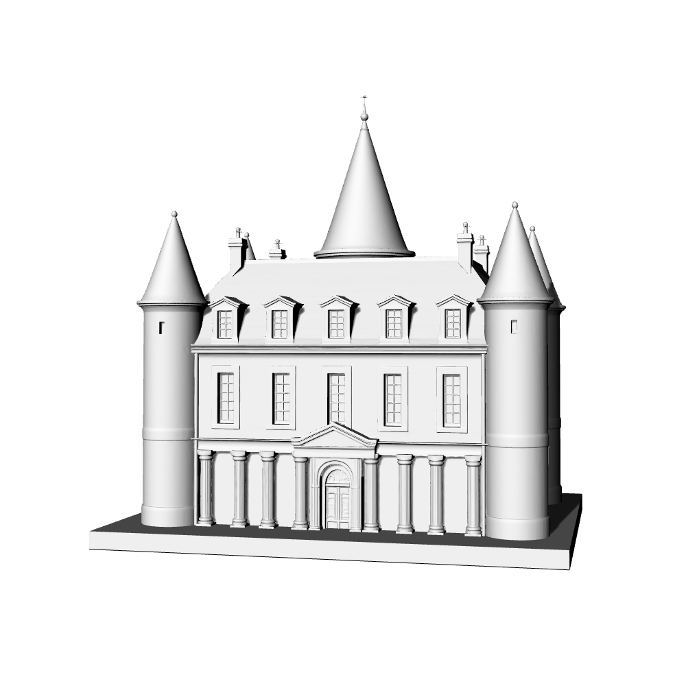 MRY-SFW LYTB562D  Miniature Scene Building Model French Classical Manor Castle Sand Table Scene Ornament 3D Printed Building Model