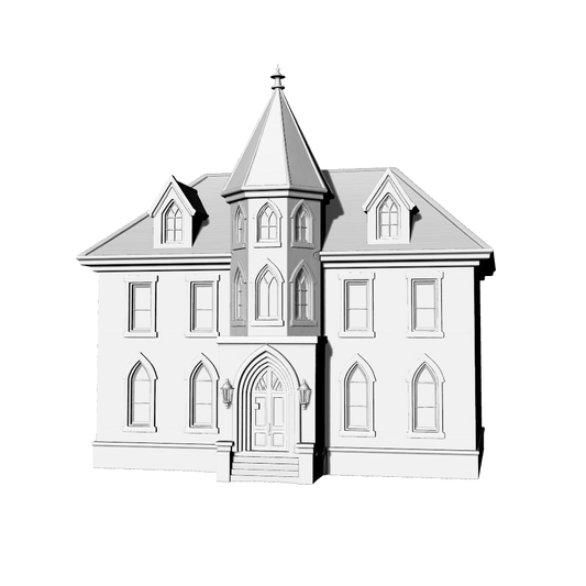 MRY-SFW LYTB564B  Miniature Scene Building Model Victorian Era Gothic Revival Style Villa Sand Table Scene Ornament 3D Printed Building Model