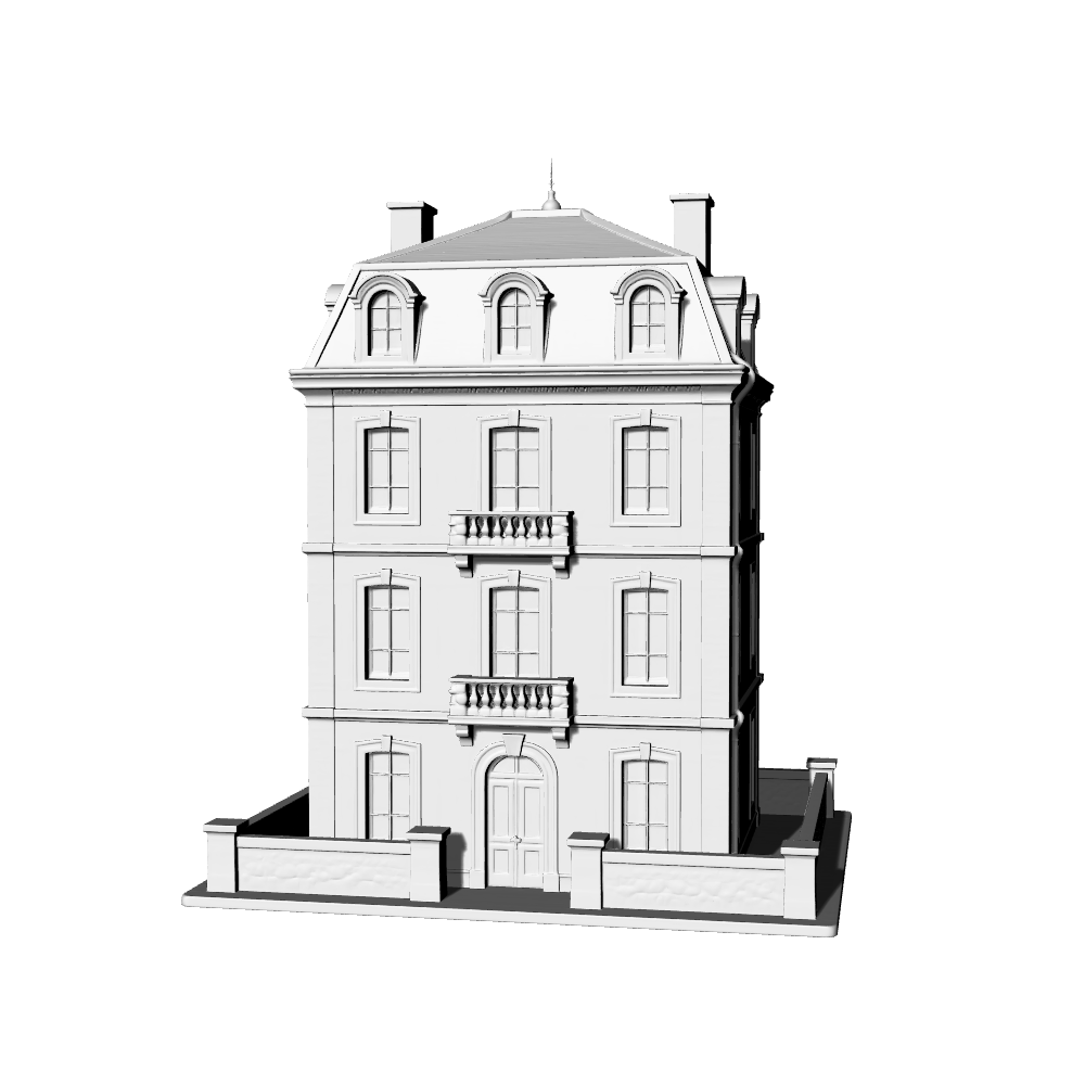 MRY-SFW LYTB568C  Miniature Scene Building Model European Neoclassical Manor Villa Model Desktop Miniature Scene 3D Printed Model