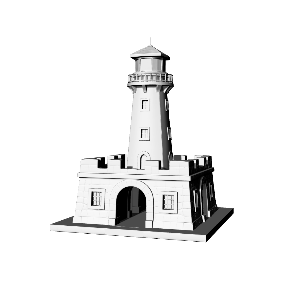 MRY-SFW LYTB570A  Miniature Scene Building Model European Castle Retro Lighthouse Building Model Desktop Miniature Scene 3D Printed Model
