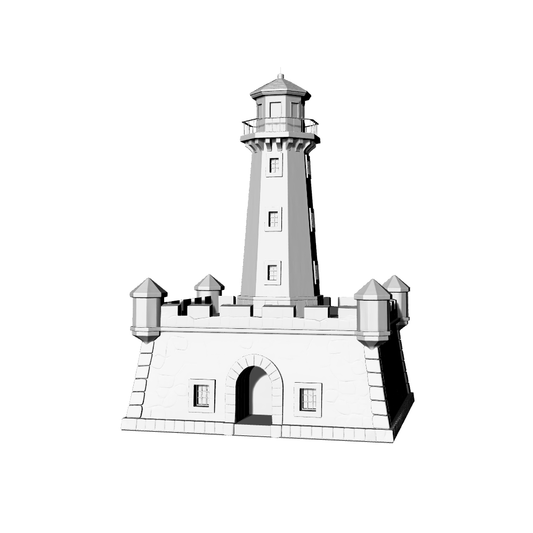 MRY-SFW LYTB570B  Miniature Scene Building Model European Castle Retro Lighthouse Building Model Desktop Miniature Scene 3D Printed Model