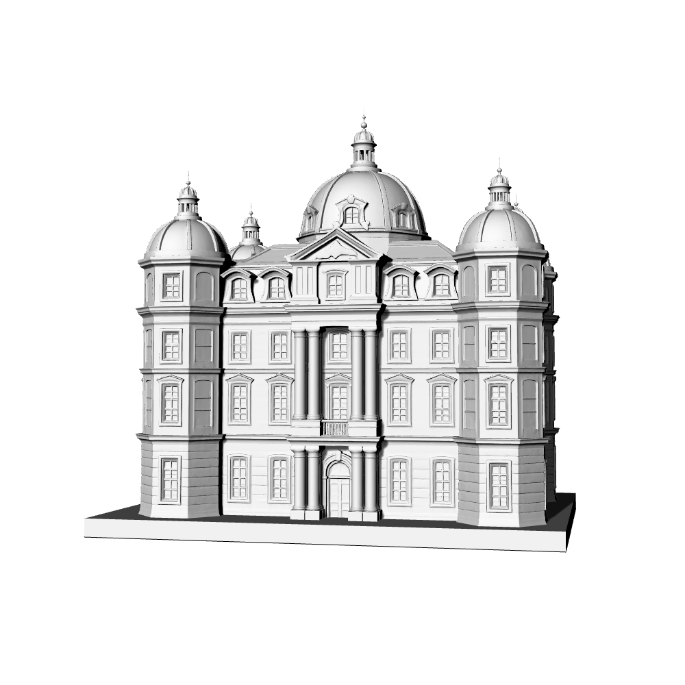 MRY-SFW LYTB572  Miniature Scene Building Model European Classical Royal Palace Model Baroque Palace Building Miniature Ornament 3D Printed Model