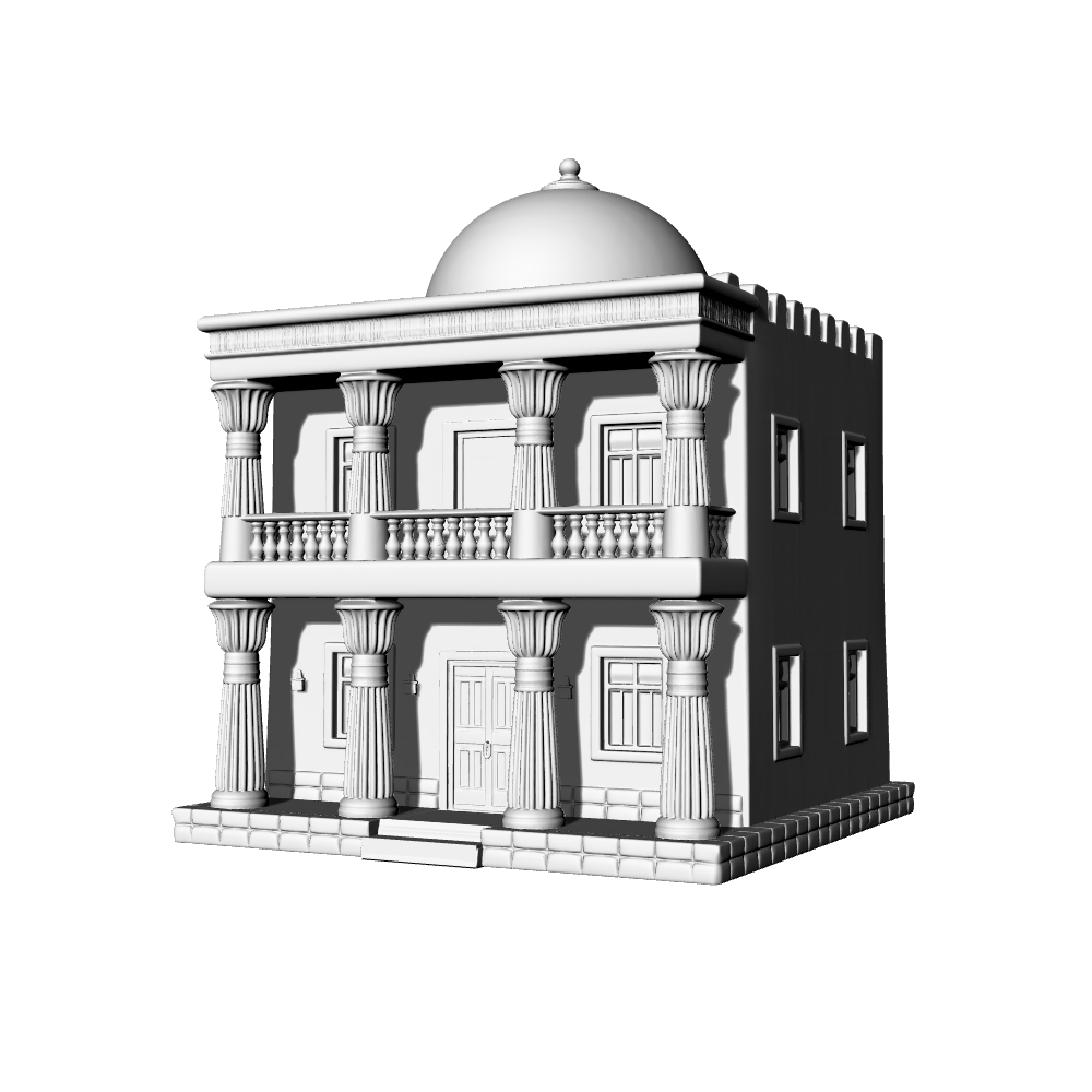 MRY-SFW LYTB573A  Miniature Scene Building Model Middle Eastern Classical Dome Building Model Neoclassical Fusion Style Desktop Miniature Scene 3D Printed Model