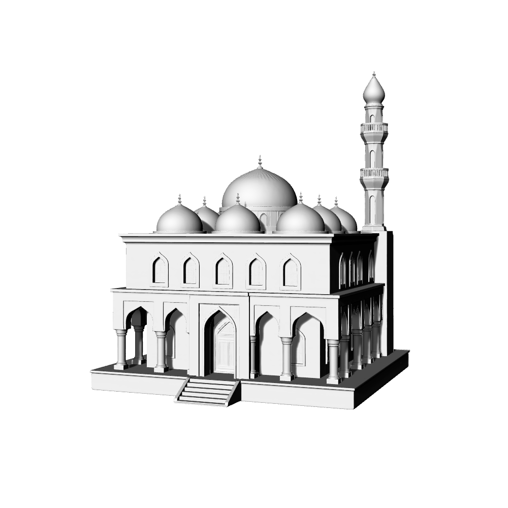 MRY-SFW LYTB576  Miniature Scene Building Model Arabian Mosque Building Model Middle East Dome Minaret Miniature Ornament Desktop Decoration 3D Printed Model