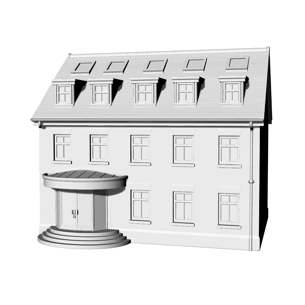 MRY-SFW LYTB578  Miniature Scene Building Model British Townhouse Building Model Georgian Style Building Miniature Ornament 3D Printed Model