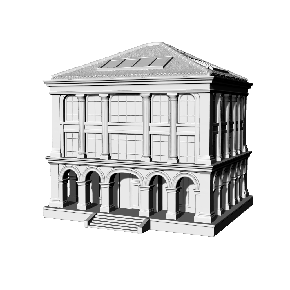 MRY-SFW LYTB579A  Miniature Scene Building Model Neoclassical Public Building Model European Colonnade Arcade Miniature Ornament 3D Printed Model