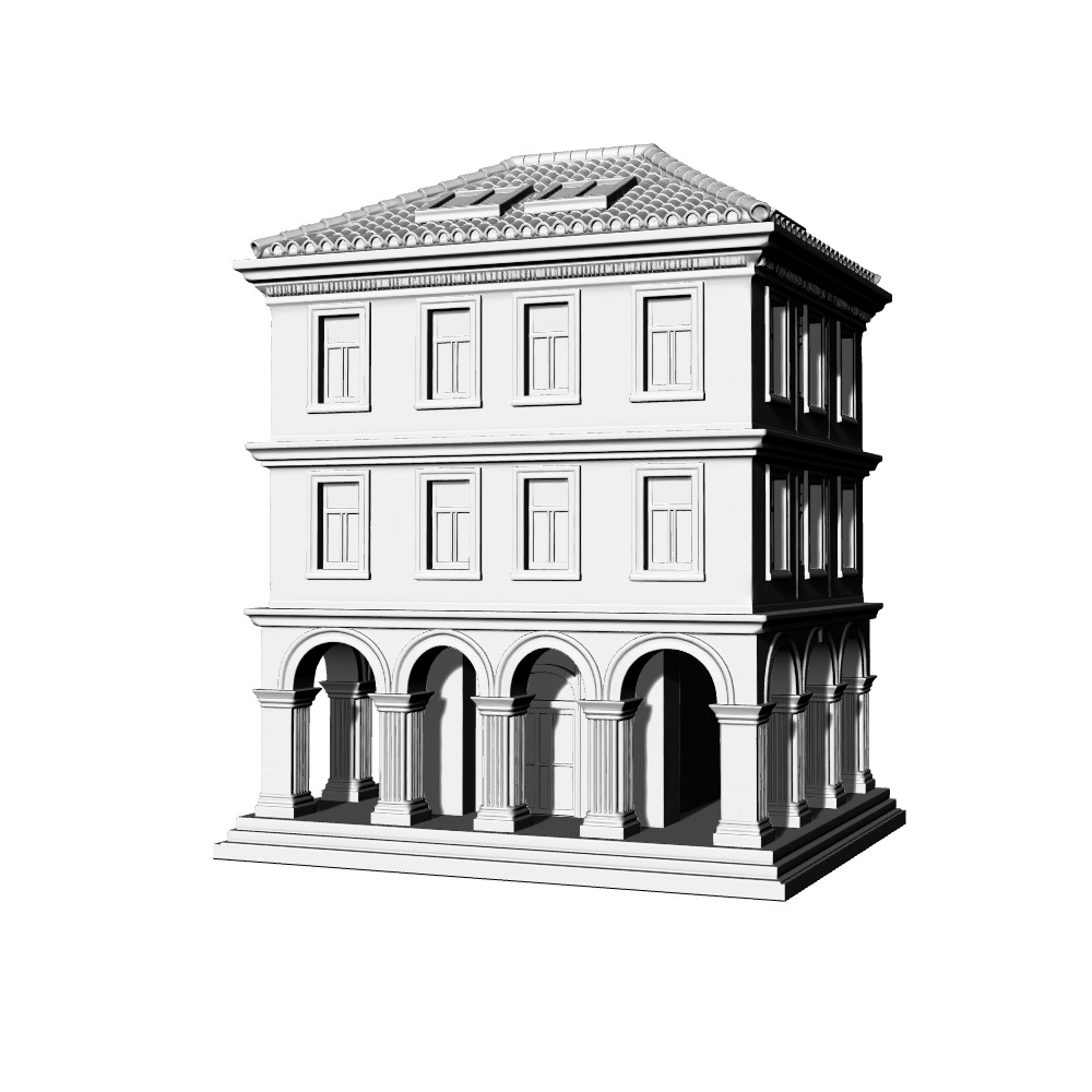 MRY-SFW LYTB579F  Miniature Scene Building Model Neoclassical Public Building Model European Colonnade Arcade Miniature Ornament 3D Printed Model