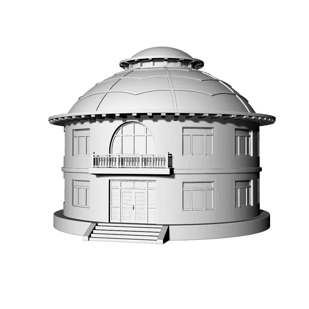 MRY-SFW LYTB580A  Miniature Scene Building Model European Neoclassical Round Building Ornament Renaissance Revival Style Circular Building Model 3D Printed Model