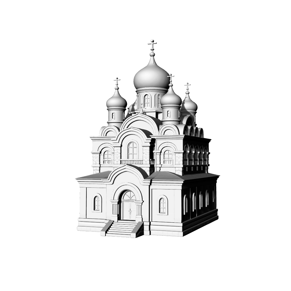 MRY-SFW LYTB585B  Miniature Scene Building Model Eastern European Rural Wooden Church Model Orthodox Church Model Desktop Decoration 3D Printed Model
