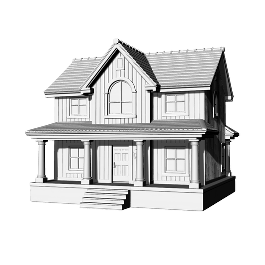 MRY-SFW LYTB588A  Miniature Scene Building Model American Rural House Model Country Pastoral Style House Miniature Ornament Desktop Decoration 3D Printed Model