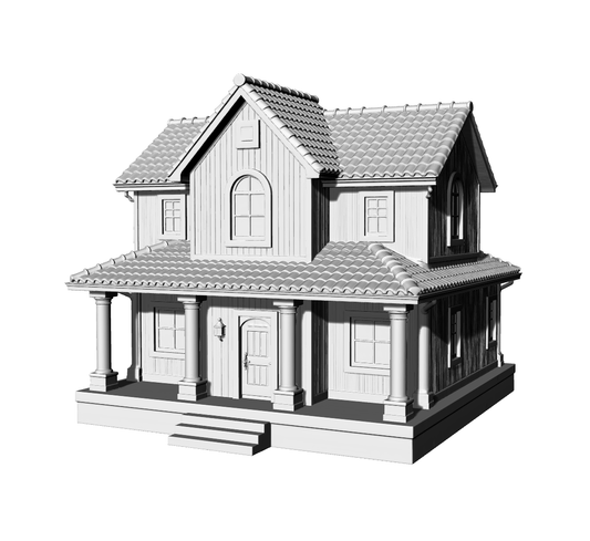 MRY-SFW LYTB588B  Miniature Scene Building Model American Rural House Model Country Pastoral Style House Miniature Ornament Desktop Decoration 3D Printed Model