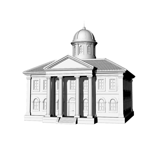 MRY-SFW LYTB589B  Miniature Scene Building Model Neoclassical Public Building European Dome Town Hall Miniature Ornament Desktop Decoration 3D Printed Model