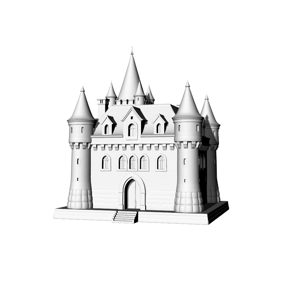 MRY-SFW LYTB590C  Miniature Scene Building Model French Manor European Classical Castle Villa Miniature Building Ornament 3D Printing Model