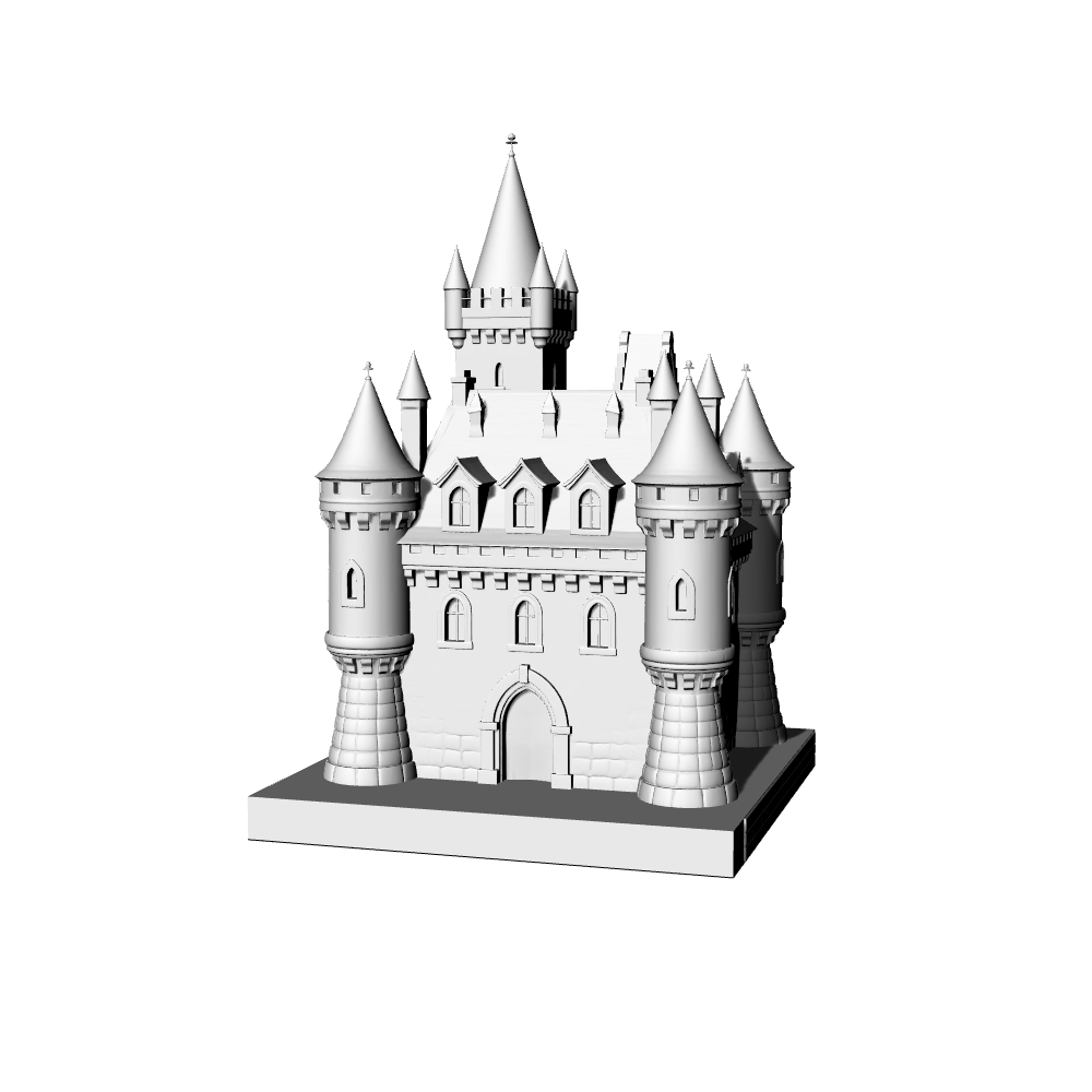 MRY-SFW LYTB590D  Miniature Scene Building Model French Manor European Classical Castle Villa Miniature Building Ornament 3D Printing Model