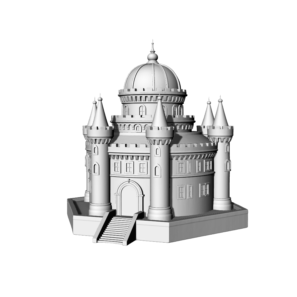 MRY-SFW LYTB591B  Miniature Scene Building Model European Magic Style Castle Fantasy Dream Castle Villa Building Ornament 3D Printing Model