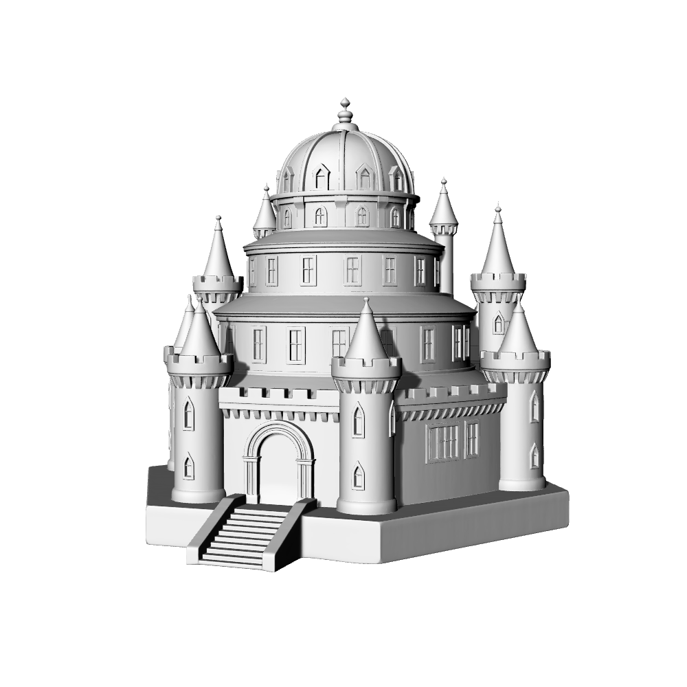 MRY-SFW LYTB591C  Miniature Scene Building Model European Magic Style Castle Fantasy Dream Castle Villa Building Ornament 3D Printing Model