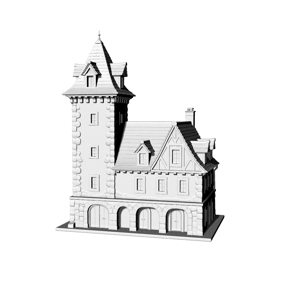 MRY-SFW LYTB592A  Miniature Scene Building Model European Countryside Stone Tower Medieval Manor Miniature Building Ornament 3D Printing Model