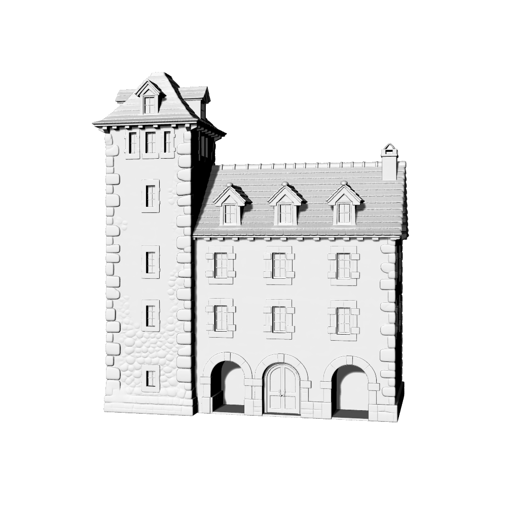 MRY-SFW LYTB592B  Miniature Scene Building Model European Countryside Stone Tower Medieval Manor Miniature Building Ornament 3D Printing Model
