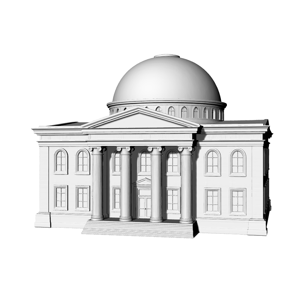 MRY-SFW LYTB593B  Miniature Scene Building Model European Neoclassical Dome Building Museum Miniature Ornament 3D Printing Model