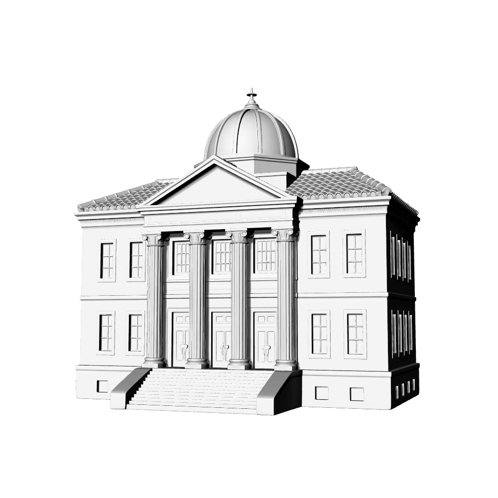 MRY-SFW LYTB593C  Miniature Scene Building Model European Neoclassical Dome Building Museum Miniature Ornament 3D Printing Model