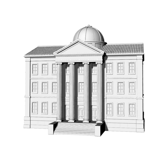MRY-SFW LYTB593D  Miniature Scene Building Model European Neoclassical Dome Building Museum Miniature Ornament 3D Printing Model