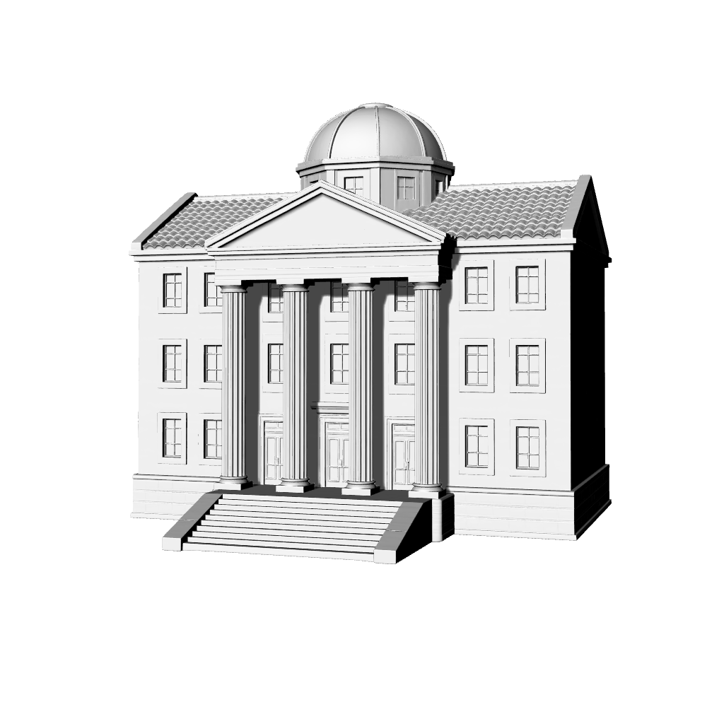 MRY-SFW LYTB593E  Miniature Scene Building Model European Neoclassical Dome Building Museum Miniature Ornament 3D Printing Model