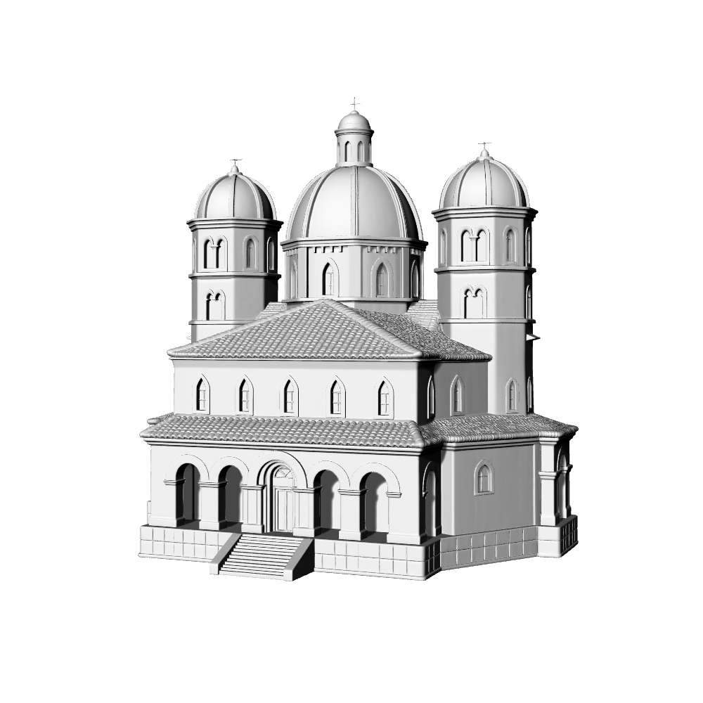 MRY-SFW LYTB594A  Miniature Scene Building Model European Retro Building Medieval Byzantine Church Miniature Model Desktop Decoration 3D Printing Model