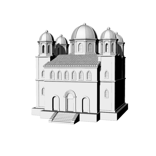 MRY-SFW LYTB594C  Miniature Scene Building Model European Retro Building Medieval Byzantine Church Miniature Model Desktop Decoration 3D Printing Model