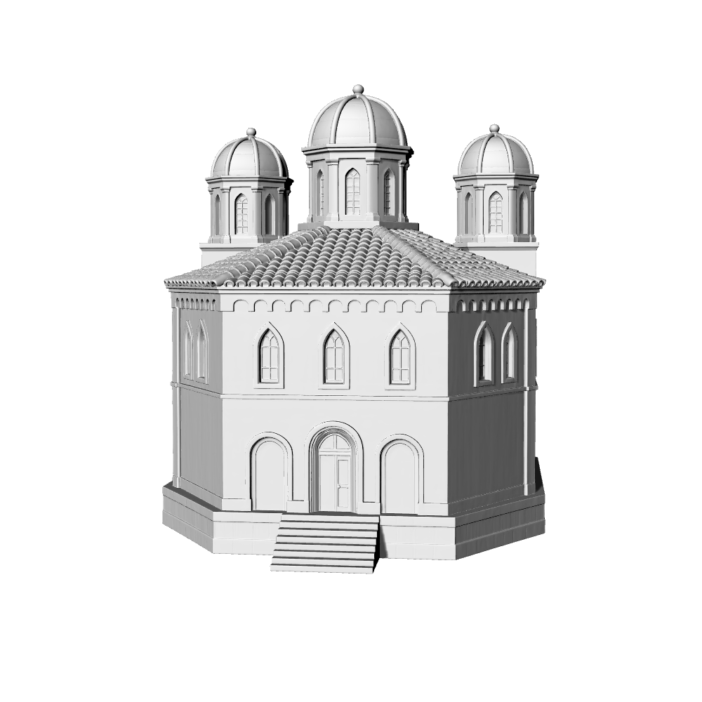 MRY-SFW LYTB594D  Miniature Scene Building Model European Retro Building Medieval Byzantine Church Miniature Model Desktop Decoration 3D Printing Model