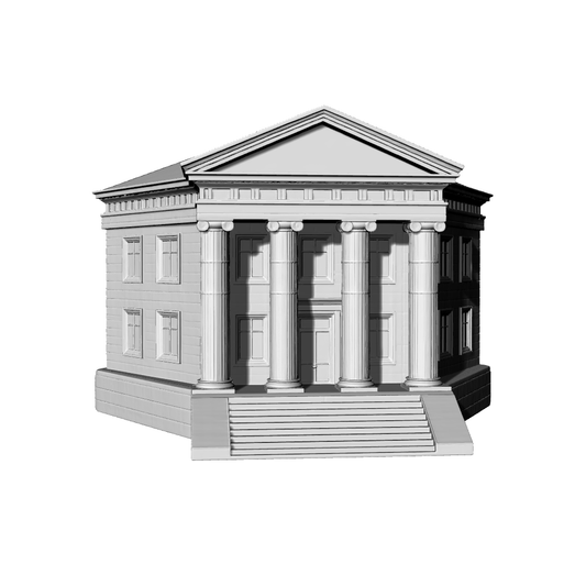 MRY-SFW LYTB595B  Miniature Scene Building Model European Neoclassical Public Building Classical Courthouse Building Desktop Decoration 3D Printing Model