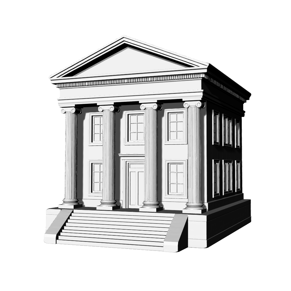 MRY-SFW LYTB595C  Miniature Scene Building Model European Neoclassical Public Building Classical Courthouse Building Desktop Decoration 3D Printing Model