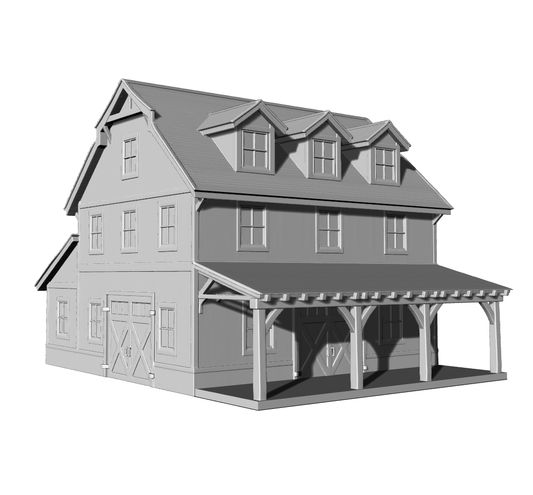 MRY-SFW LYTB597  Miniature Scene Building Model North American Pastoral Residence Miniature Ornament American Countryside Farmhouse 3D Printing Model