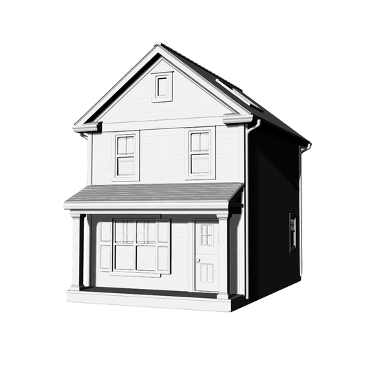 MRY-SFW LYTB601A  Miniature Scene Building Model American Craftsman Style Single Family House North American Traditional House Building Desktop Decoration 3D Printing Model