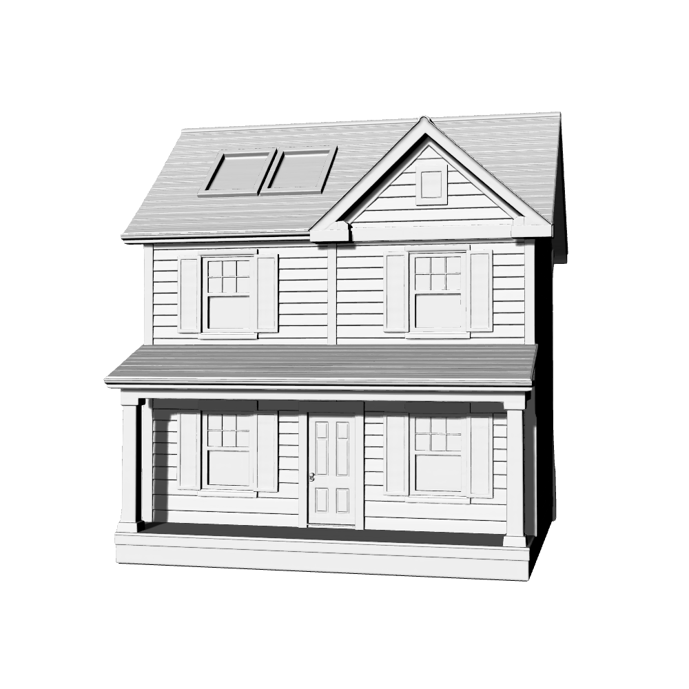 MRY-SFW LYTB601B  Miniature Scene Building Model American Craftsman Style Single Family House North American Traditional House Building Desktop Decoration 3D Printing Model