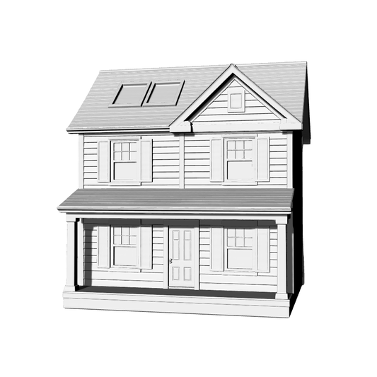 MRY-SFW LYTB601B  Miniature Scene Building Model American Craftsman Style Single Family House North American Traditional House Building Desktop Decoration 3D Printing Model