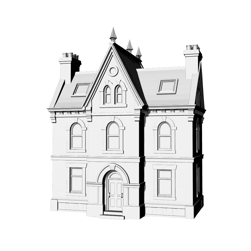 MRY-SFW LYTB602B  Miniature Scene Building Model American Victorian Gothic Revival Style Single Building Desktop Decoration Ornament 3D Printing Model