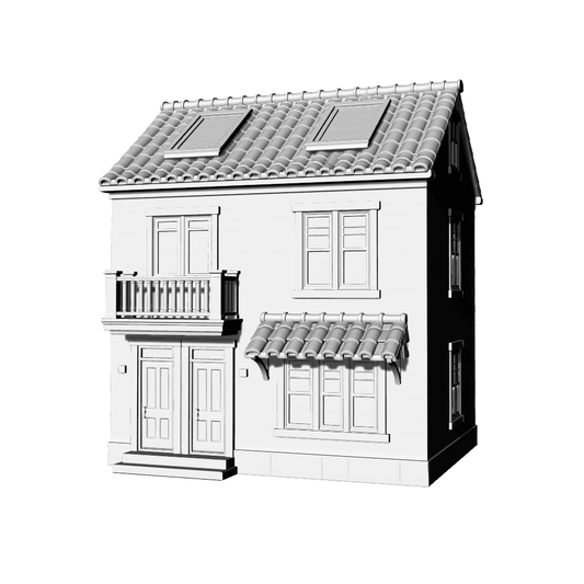 MRY-SFW LYTB603A  Miniature Scene Building Model European Neoclassical Two Story Townhouse Single Building Model Desktop Decoration Ornament 3D Printing Model