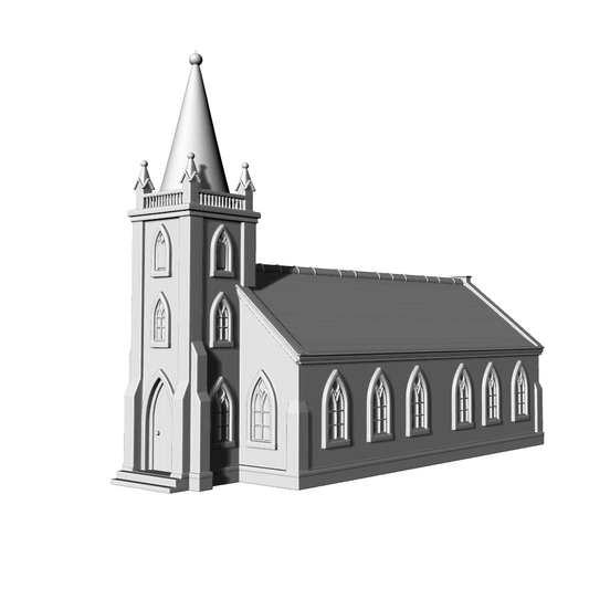 MRY-SFW LYTB604  Miniature Scene Building Model Gothic Revival Rectangular Church Building Model Ornament Desktop Decoration 3D Printing Model