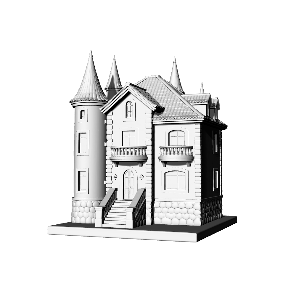 MRY-SFW LYTB608  Miniature Scene Building Model Dream Manor Single Family Villa Building Model Fantasy Scene Ornament Decoration Model 3D Printing Model
