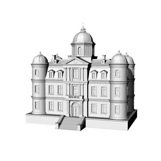 MRY-SFW LYTB610B  Miniature Scene Building Model European Neoclassical Multi Story Public Building Baroque Style Municipal Building Desktop Decoration 3D Printing Model