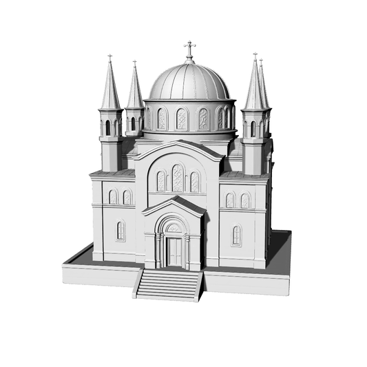 MRY-SFW LYTB612C  Miniature Scene Building Model Byzantine Style Church Decoration Orthodox Church Building Desktop Decoration 3D Printing Model