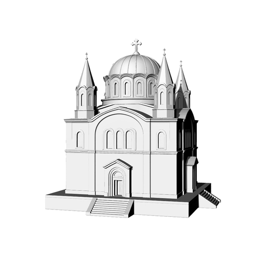 MRY-SFW LYTB612D  Miniature Scene Building Model Byzantine Style Church Decoration Orthodox Church Building Desktop Decoration 3D Printing Model