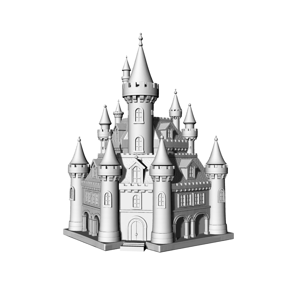 MRY-SFW LYTB613A  Miniature Scene Building Model European Fairy Tale Castle Decoration Dreamy Desktop Building Model Decoration 3D Printing Model