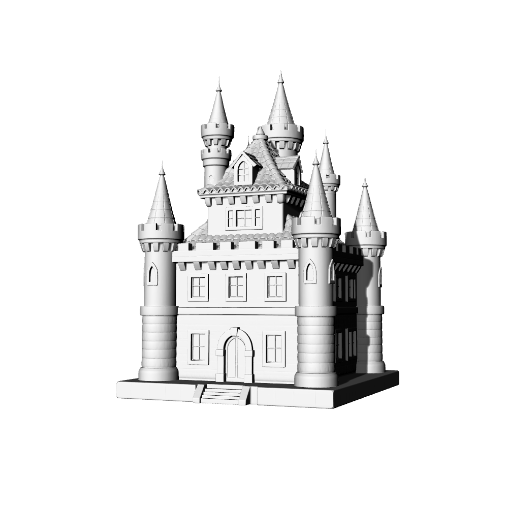 MRY-SFW LYTB613D  Miniature Scene Building Model European Fairy Tale Castle Decoration Dreamy Desktop Building Model Decoration 3D Printing Model