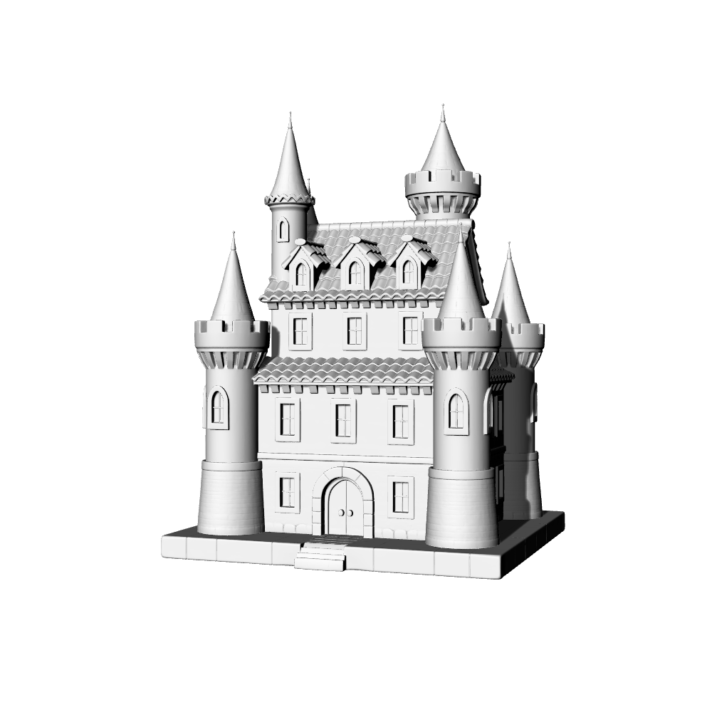 MRY-SFW LYTB613E  Miniature Scene Building Model European Fairy Tale Castle Decoration Dreamy Desktop Building Model Decoration 3D Printing Model